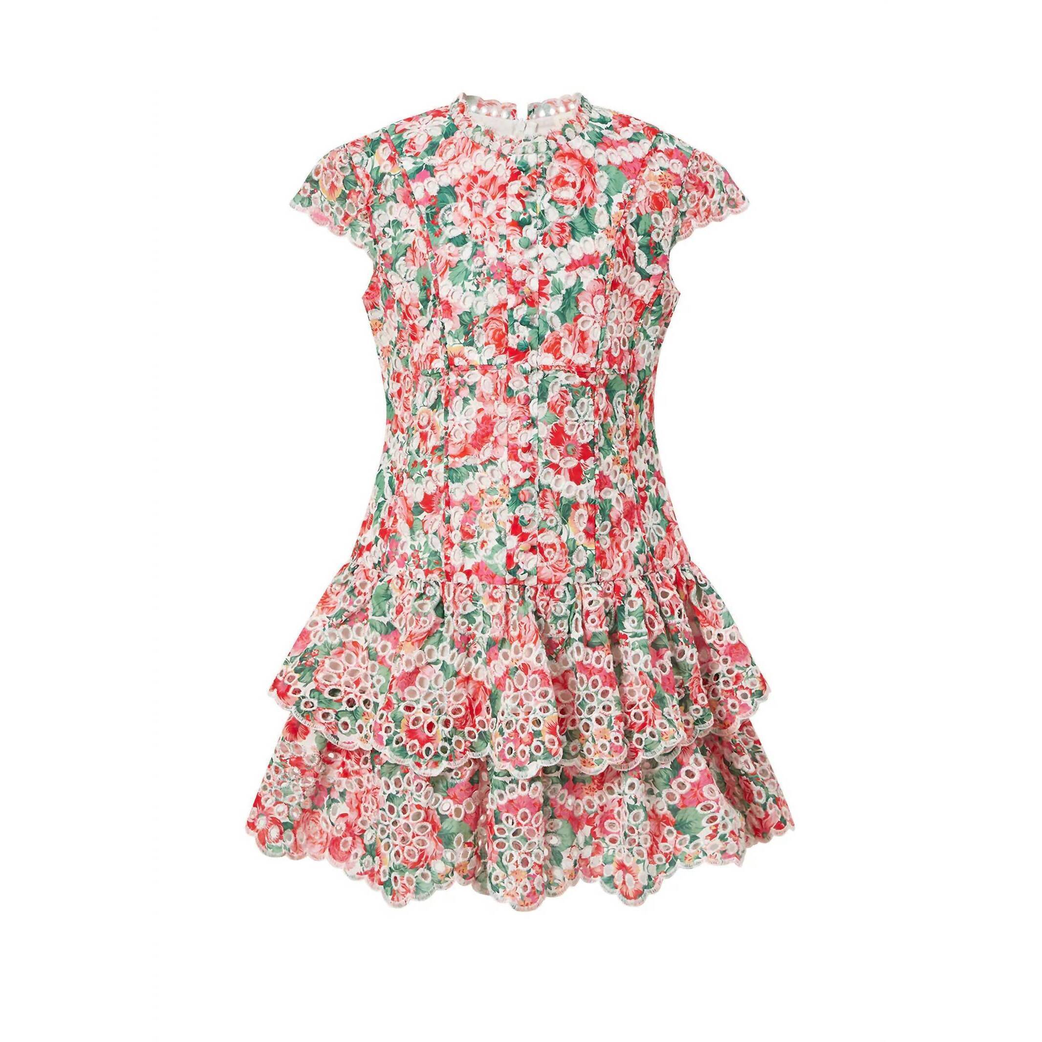 New Marlo Girls' Floral Embroidered Dress In Floral